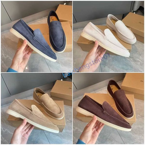 2024 Summer LP Mocasines Flat Low Mens Casual Zapatos de cuero de vaca Oxfords Moccasins Menuelas Solas Mujeres Lady Comfort Paso en L4