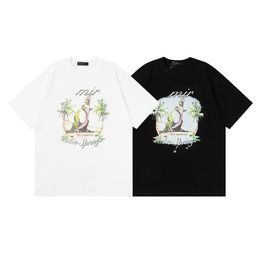 2024 Summer Luxury Streetwear Men's Designer T Shishs Amirir Camisa Dinosaur Estampado Camisetas de moda algodón de algodón Manga corta Mujeres Unisex THISH S-XL