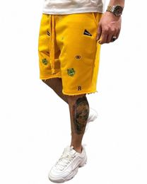 2024 hombres de verano pantalones cortos de carga jogging gimnasio fitn bordado casual pantalones cortos calle tendencia cargo corto hombres l8dq #