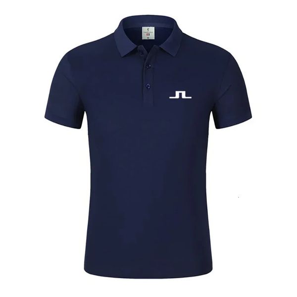 2024 Summer Men Golf Shirt J Lindeberg Golf Jersey Casual Short Sleeve Breathable High Quality Mens Polo T-shirt Top 240416