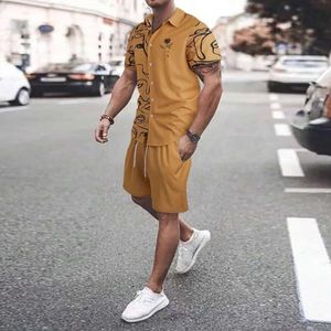 2024 zomer heren nieuw shirt casual mode losse korte mouw 3D digitaal printen dagelijks vakantie strand tropische shorts pak