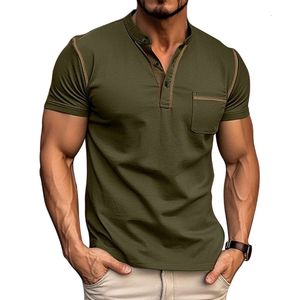 2024 T-shirt pour hommes à manches courtes pour hommes Henry Henry Color Block T-shirt Men