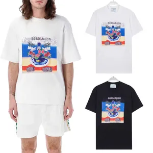 2024 Summer Designer T-shirt Casablanca Mens T-shirt losse ogen uil Patroon T-shirt Trendy Hip Hop Street T-shirt Aziatische maat S-3XL YYG