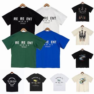 2024 Été Hommes T-shirts Lâche Marques De Mode Cotons Tops Homme Chemise De Luxe Vêtements Rue Lettres Impression Graphique T-shirts Manches Vêtements T-shirts