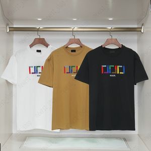 2024 Camisetas para hombres de verano camiseta camiseta diseñadora bordado bordado arcoirbow letra de lujo clásico geometría del ojo delgada