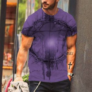 2024 Zomer Nieuwe 3D Gedrukt Casual Round Neck T-shirt met korte mouwen voor mannen