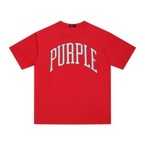 2024 Été Nouvelle marque violette t Sirts Fashion Brand Purple Letter Imprimez des hommes et des femmes T-shirt à manches courtes en vrac pour hommes et femmes