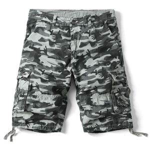 2024 Summer New Men's Loose et décontracté camouflage de grande taille Shorts de travail avec plusieurs poches, 5/4 pantalon intermédiaire pour hommes M524 50