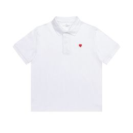 2024 Été Nouveau Polo Couleur continue pour hommes T-shirt à manches courtes Modèle de coeur brodé Y2K Casual Casual Casual Woîte Top Street Clothing