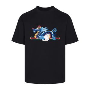 2024 Été Nouveau homme T-shirt Fashion Dragon Print Design Us Size Tshirt à manches courtes Brand de luxe de haute qualité T-shirt