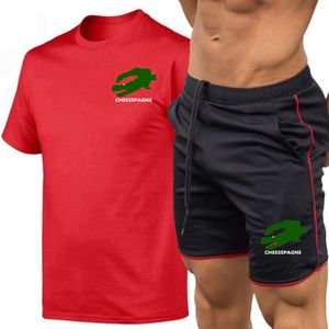 2024 été nouveau séchage rapide vêtements de sport T-shirt short de sport tenue décontracté pour hommes ensemble de mode Fiess