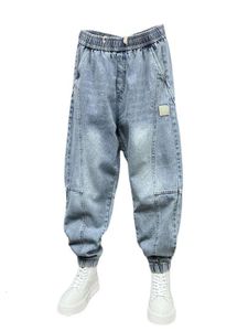 2024 Zomer Oversized broek voor trendy patchwork jeans voor heren met losse beenbanden voor herfst veelzijdige gegolfde en knappe Harlan -broek