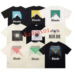 2024 Summer Rhude T-shirt Mens Designer T-shirt Rhude Chemises décontractées Homme Femmes Tees Manches courtes Top Vendre Luxe Hommes Hip Hop Vêtements US TAILLE S-XL