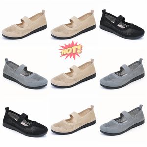 2024 Zapatos para correr de verano Diseñador para mujer Zapatillas de deporte de moda Blanco Negro Suave Cómodo Superficie de malla-044 Entrenadores deportivos al aire libre para mujer GAI Sneaker Shoes