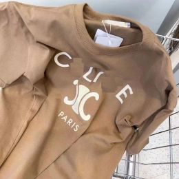 2024 Summer Selin Letter Imprimé court t-shirt Femme Femme Casual Couple Fashion All Simple Trend Malf Half manche S-3XL