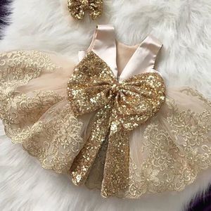 2024 ZOMER PAILIN Big Bow Baby Girl Dress 1e eerste verjaardagsfeestje trouwjurk voor meisjes prinses avondjurken Kidkleding 240319