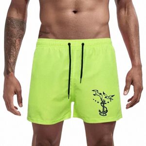 2024 Zomer Zwembroek Mannelijke Sportkleding Beachwear Fitn Plus Size M-3XL Mannen Seagull Print Siwmwear Strand Board Shorts voor man 82zj #