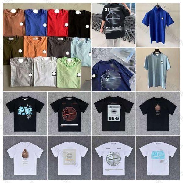 2024 Summer T Mens Designer Stone-Islandness T Shirt Camisetas sueltas Tops Hombre Camisa Streetwear Shorts Manga Stone Camiseta Ropa 476