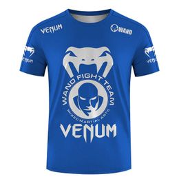2024 Zomer Venum Fighting Training Boksen Dragend Mens strakke kleding Fashion Korte mouwen T-shirt