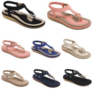 2024 Zapatos de mujer de verano Sandalias Tacones bajos Superficie de malla Ocio Mamá Negro Blanco Tamaño grande 35-42 J2-1 GAI