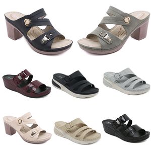 2024 Zomer Women schoenen Sandalen Lage hakken Mesh Surface Leisure Mom Zwart Wit rood groen groot formaat 36-42 O13-1 GAI