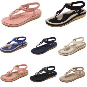 2024 Zapatos de mujer de verano Sandalias Tacones bajos Superficie de malla Ocio Mamá Negro Blanco Tamaño grande 35-42 J42-1 GAI