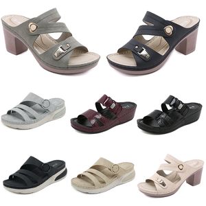 2024 été femmes chaussures sandales talons bas maille surface loisirs maman noir blanc rouge vert grande taille 36-42 O21-1 GAI