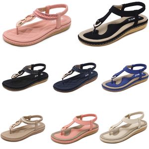 2024 Zapatos de mujer de verano Sandalias Tacones bajos Superficie de malla Ocio Mamá Negro Blanco Tamaño grande 35-42 J58-1 GAI