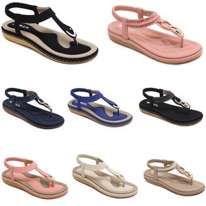 2024 Zapatos de mujer de verano Sandalias Tacones bajos Superficie de malla Ocio Mamá Negro Blanco Tamaño grande 35-42 J56 GAI