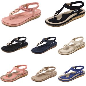 2024 Zapatos de mujer de verano Sandalias Tacones bajos Superficie de malla Ocio Mamá Negro Blanco Tamaño grande 35-42 J56-1 GAI