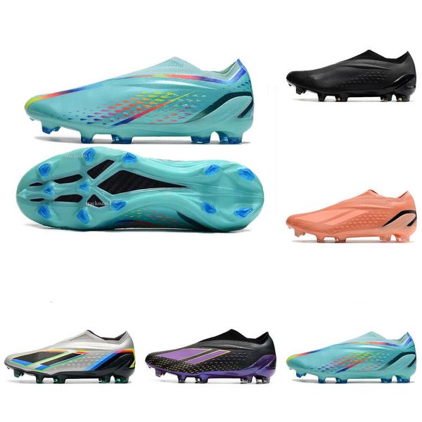 2024 Summer X FG Men Soccer Chaussures Designer Cleats Aqua Beyond Game Fast Clear Data Solar Green Low Football Boots Taille Chaussures de football