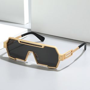 2024 Lunettes de soleil pour hommes Lunettes de soleil carrées Femmes Fédé à la mode Punk Metal Vintage Lunes Retro Steampunk Shades Gafas de Sol Hombre