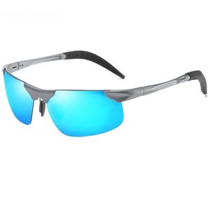 Lunettes de soleil pour hommes, monture en aluminium magnésium, Sport, pilote rétro, UV400, Anti-éblouissement, 2024