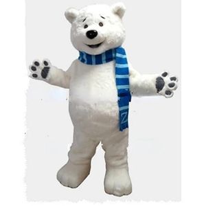 2024 Costumes de mascotte d'ours polaire super mignons Halloween chien mascotte personnage tête de vacances costume de fête fantaisie taille adulte anniversaire
