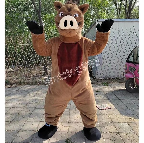 2024 Super lindo disfraz de mascota cerdo jabalí fiesta de cumpleaños disfraz de Navidad ropa publicitaria ropa temática de halloween