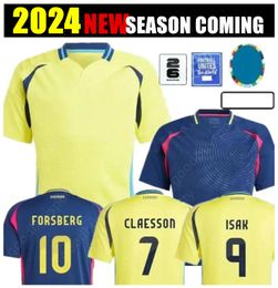 2024 Suecia Jerseys de fútbol Ibrahimovic 24 25 ISAK Nanasi Forsberg Larsson Milosevic Bergvall Jansson Berg Ekdal Lindelof Kulusevski Camisas de fútbol Kits Kid Kits