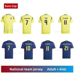 2024 Zweden voetbalkirtes Nationaal team 24 25 ISAK FORSBERG JANSSON BERG EKDAL KULUSEVSKI VOLGENDE SHIRTS MEN SOCTER JERSEY