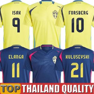 2024 Suède Jerseys Soccer Team National 24 25 Isak Forsberg Jansson Berg Ekdal Kulusevski Football Shirts Men Kids Kits