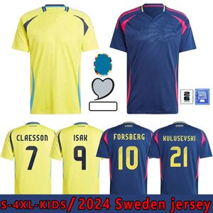 2024 Suède Soccer Jerseys Équipe nationale 24 25 ISAK Forsberg JANSSON BERG EKDAL Kulusevski Chemises de football hommes