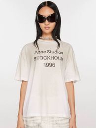 2024 Suède Stockholm 1996 Destoryed Faded Sleeve Made Old Loose T-Shirt Loose High Street GD Style Tee