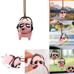 2024 Swing Pig Car Rehrower Mirror Pendendants Migne Flying Pig Ornaments Lucky Piggy suspendu Ornement Interior Decoraction Accessoires