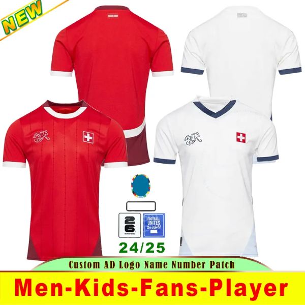 2024 Suisse Euro Cup Soccer Jerseys Swiss National Team Eedi Akanji Zakaria Sow Rieder Embolo Shaqiri Home Football Shirts