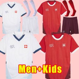 2024 Suisse Soccer Jersey Équipe nationale 24 25 Swiss Vargas Akanji Xhaha Elvedi Embolo Shaqiri Home Football Men Men 2025 Men Kits Kids Kits