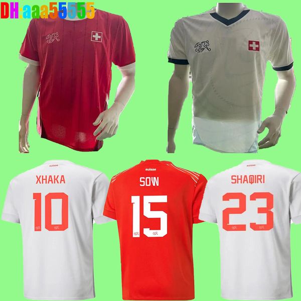 2024 Suiza Jerseys de fútbol Club Conjuntos completos EMBOLO SHAQIRI XHAKA ELVEDI AKANJI ZAKARIA SOW RIEDER 24 25 Camisetas de fútbol SWISS Home Away Uniformes