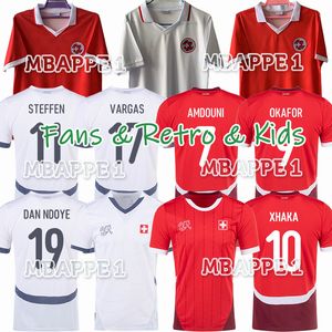2024 Suisse Jerseys de football Euro Elvedi Akanji Zakaria Sow Rieder Embolo Shaqiri Widmer 24 25 Shirts de football Swiss Steffen Home Away Uniforms