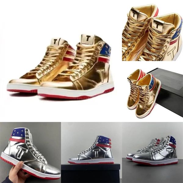 2024 t Trump Basketball Casual Chaussures The Never Adrender High-Tops Designer 1 TS Gold Men Custom Sneakers Outdoor Comfort Sport Trendy Lace-Up Outdoor Big Size US 13 F01