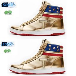 2024 T Trump Shoes Trumps Designer Sneaker The Never Surrender High Top Zapatos de baloncesto casuales Diseñador Ts Sliver Gold Custom Hombres Mujeres Entrenadores Deportes Zapatillas de deporte