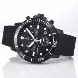 2024 T120417A Quartz imperméable Watch Seastar Men's Sports ETA G10212 Mouvement STRAP T125617A Men de mode 0127206W
