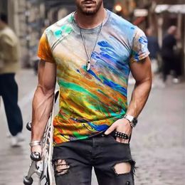 TEMU – T-shirt à manches courtes pour hommes, décontracté, tendance, imprimé en 3D, abstrait, 2024