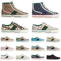 2024 Tennis 1977 Chaussures de toile Sneaker Femmes 2024 Chaussures de créateurs de luxe Plate-forme Vert et rouge Web Stripe Semelle en caoutchouc Stretch Coton Low des chaussures EU36-44